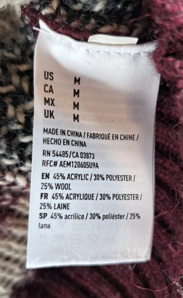 Suéter American Eagle Para Mujer Mediano Tribal Azteca Tejido Mezcla de Lana Suroeste Suave Foto 3 de 4