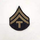 Vintage WWII World War 2 Army Fabric Patch Corporal Military Black Green Uniform