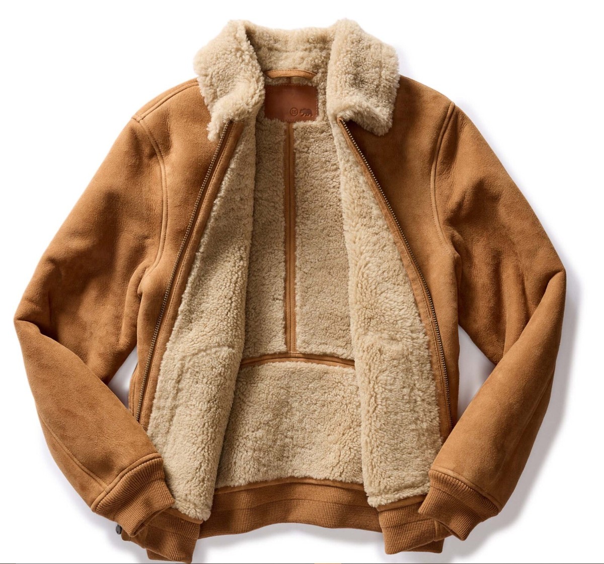 Size L-42 Taylor Stitch The Wright Jacket Camel Shearling Leather