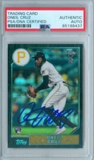 Oneil Cruz Rookie Card 2022 Topps Chrome 1987 Ben Baller PSA DNA Authentic Auto