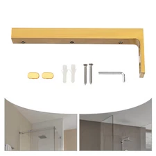 Glass Door Stabilizing Bracket - Durable 304 Stainless Steel, Left Side Mount