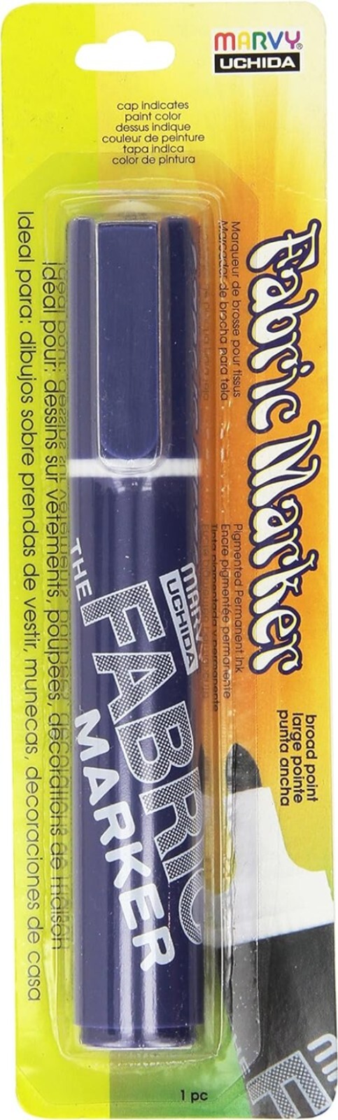 Marvy Navy Broad Point Fabric Marker - Perfect for Detailing & Coverage