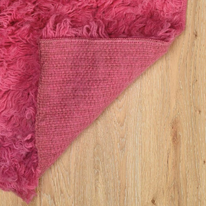 New Genuine Flokati Wool Rug( 8' X 10' ) Fuschia - Image 2 of 2