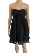 New EXPRESS Black Strapless Silk Blend Dress Sz 2 NWT $128 Mini Cocktail Party