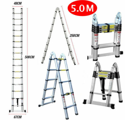 Telescoping Ladder EN131 Standards Multi-Purpose Fold Aluminum Extension Ladders