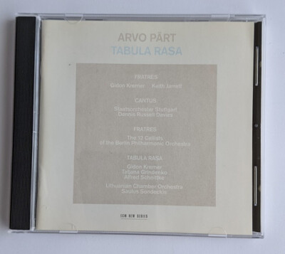 Arvo Pärt Tabula Rasa - Kremer Grindenko Schnittke Sondeckis ECM  1984   CD