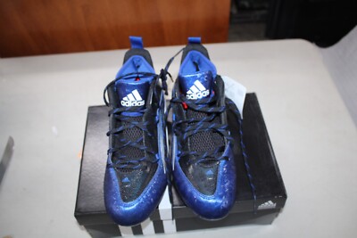 NIB ADIDAS CRAZY QUICK 2.0 S83669 FB CLEATS MENS 10 BLACK/BLUE FREE SHIPPING