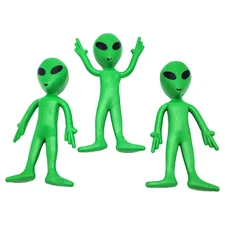 Bendable Rubber Green Aliens - 12 Pack (3.75") Action Figures Bendable UFO