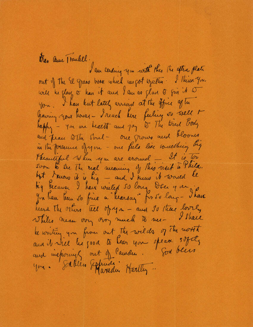 Hartley, Marsden. (1877–1943) - ARTIST Two Autograph Letters | eBay