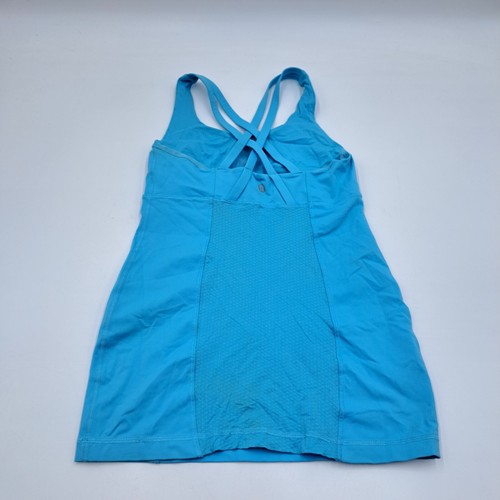 Canotta Lululemon donna blu energia corsa palestra yoga pannello rete reggiseno integrato - Foto 4 di 10