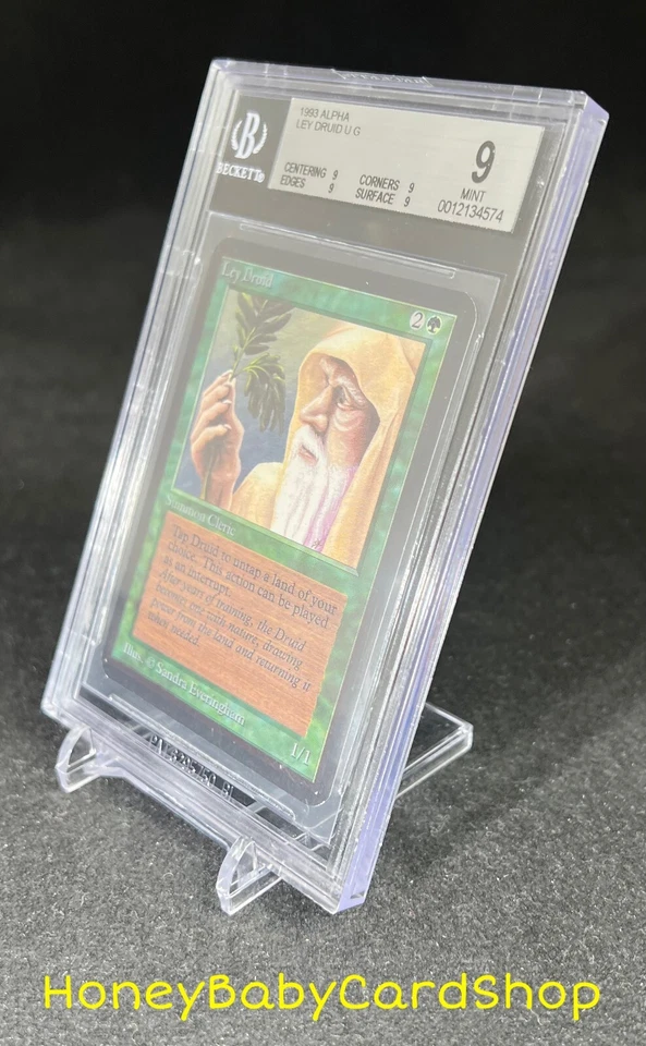 MTG Limited Edition Alpha 1993 Ley Druid BGS 9.0Q (Quad) MINT Old School 93/94 - Image 3 of 4