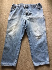 Vintage Dickies Carpenter Jeans Mens 44x28 Suspender Buttons Triple Stitch Denim