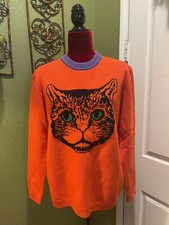 100 Authentic GUCCI Mystic Cat Wool Knit Sweater 1980 Size: L