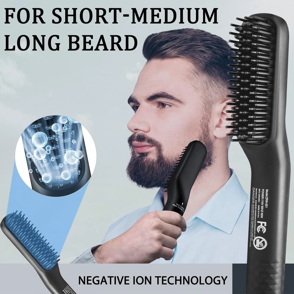 Beard Straightening Brush Anti-scalding Rechargeable Portable for Men - Image 4 of 4