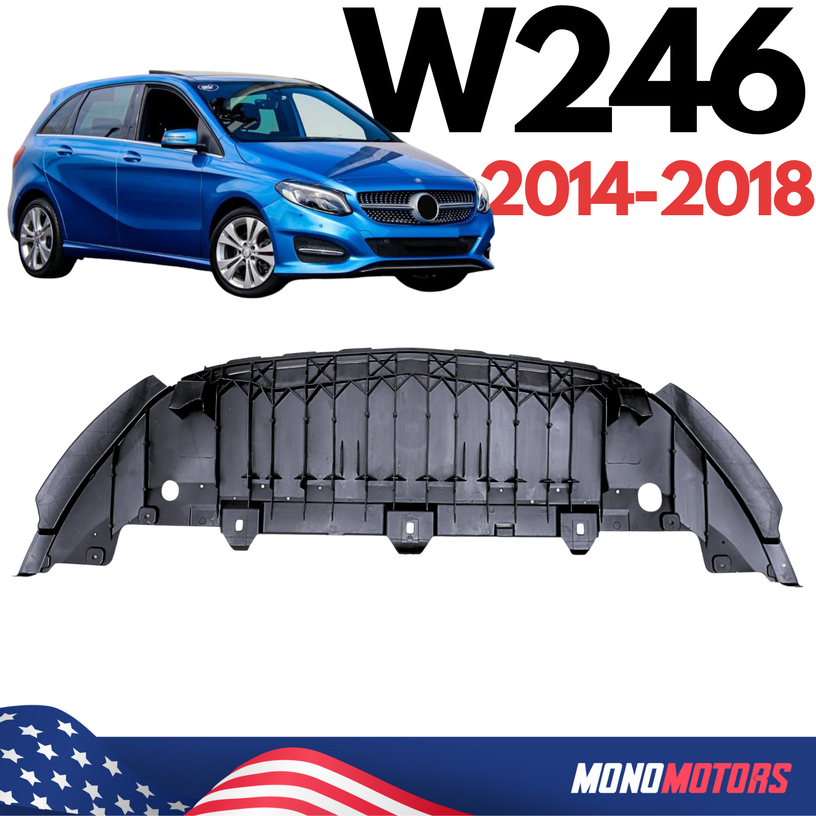 FOR MERCEDES W246 ENGINE SPLASH SHIELD UNDERTRAY SKID COVER GUARD 2014–2018