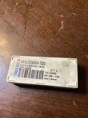 SECO INSERTS MM12-12708-M04,T60M Qty.6 (Used) (B46)