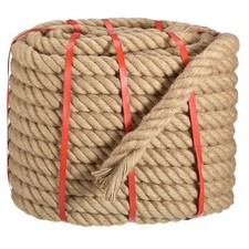 Natural Jute Rope 1-17/64" x 100Ft Thick Twisted Manila Rope Multipurpose