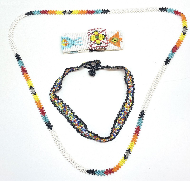 Artisan Beadwork Seed Bead Beaded Bracelets & Necklace 44.7g