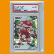 Connor Zary Rookie /99 #131 PSA 10.0 2023-24 UD Allure Green Rainbow Pop 1!