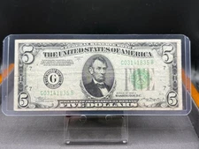 1934 A - $5 Dollar Bills United States Lincoln Green Seal Currency Note