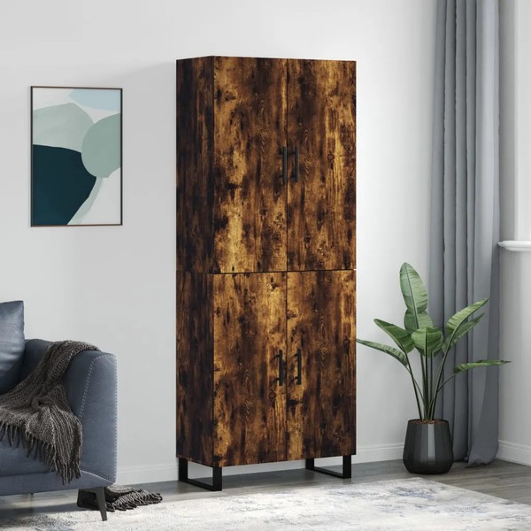 Highboard RäUchereiche 180 Cm Hoch 69,5 Cm Breit 34 Cm Tief Holzwerkstoff-image