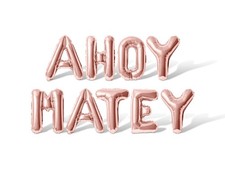 AHOY MATEY Letter Balloon Banner - Pirate-Themed Birthday Party Decorations