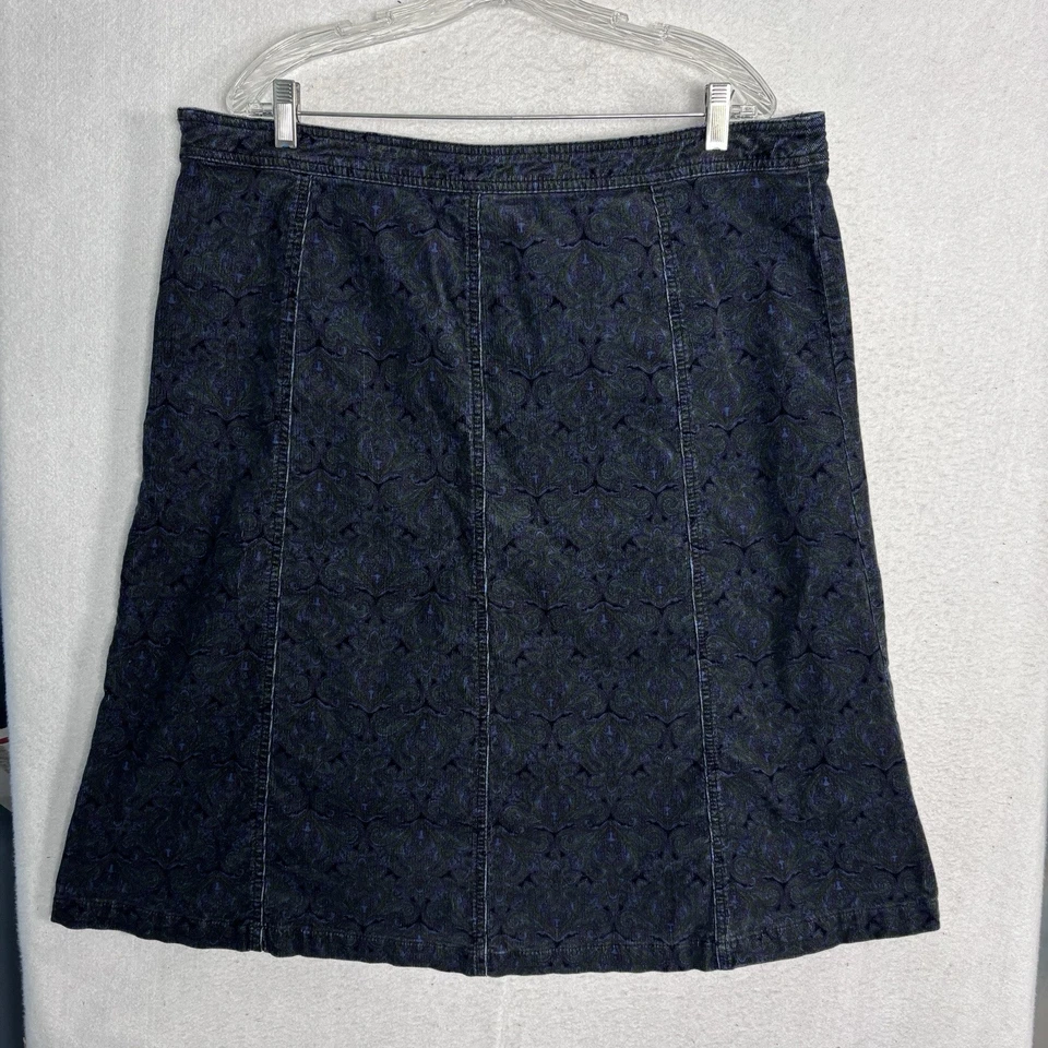 Falda Croft Barrow Pana Línea A Midi Púrpura Paisley Elastizada Talla 18 39 x 25 Foto 3 de 4