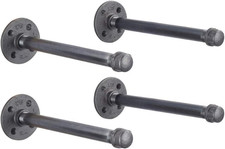 Industrial Pipe Shelf Brackets, 10 Inch, 4 Pack   Wall Mounted Double Flange Flo