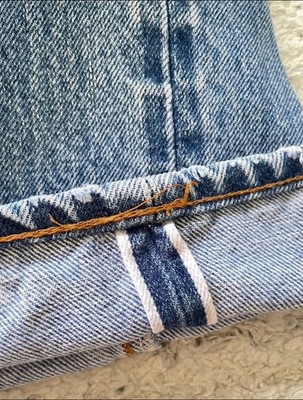 Levi's Men's Blue Straight Leg Distressed Denim Jeans Medium Wash Button Fly