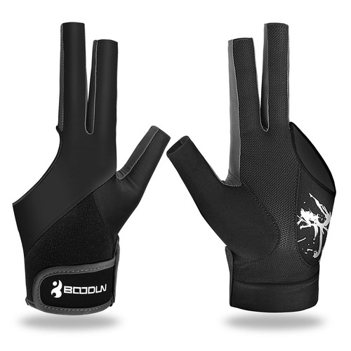 Billiard Pool Gloves for Left Hand 3 Finger, Splicing Process, Snooker Cue Sp...