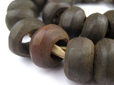 Brown Kenya Bone Beads Ring 23mm African Large Hole 24 Inch Strand Handmade