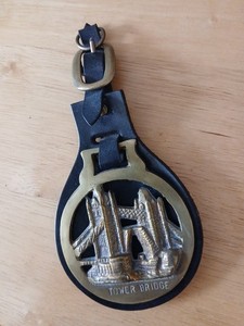 Vintage brass horse harness medallion Tower Bridge Martingale