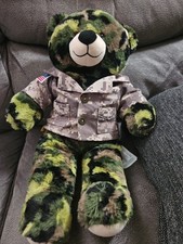 Build A Bear Army Officer Military Camo Bear Uniform 17" Plush Stuffed Animal