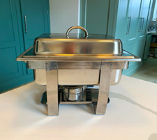 Olympia Stainless Steel 1/2 Size Rectangular Chafing Dish Lift-Off Lid 1-3 qt