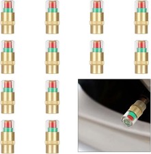 12PCS Car Tire Pressure Monitor Valve Stem Caps, 3-Color Eye Alert Valve Stem Ca