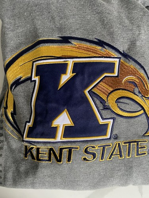 #ad Kent State Hoodie Sweatshirt Size 2xl Gray Pullover Embroidered Logo FLASHER $22.00