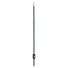 1-3/4 In. X 3-1/2 In. X 5 Ft. Green Steel Fence T-Post with Anchor Plate