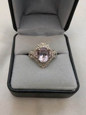 St. Karis Sterlingsilber 925 hellviolett und rosa Edelstein Größe 8,5 4,3 Gramm