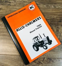 Allis Chalmers 7000 Diesel Tractor Operators Manual Owners Book With Schematics