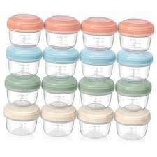 16 Pack 4 oz Small Containers with Lids, Reusable Plastic Jars for 16 PACK