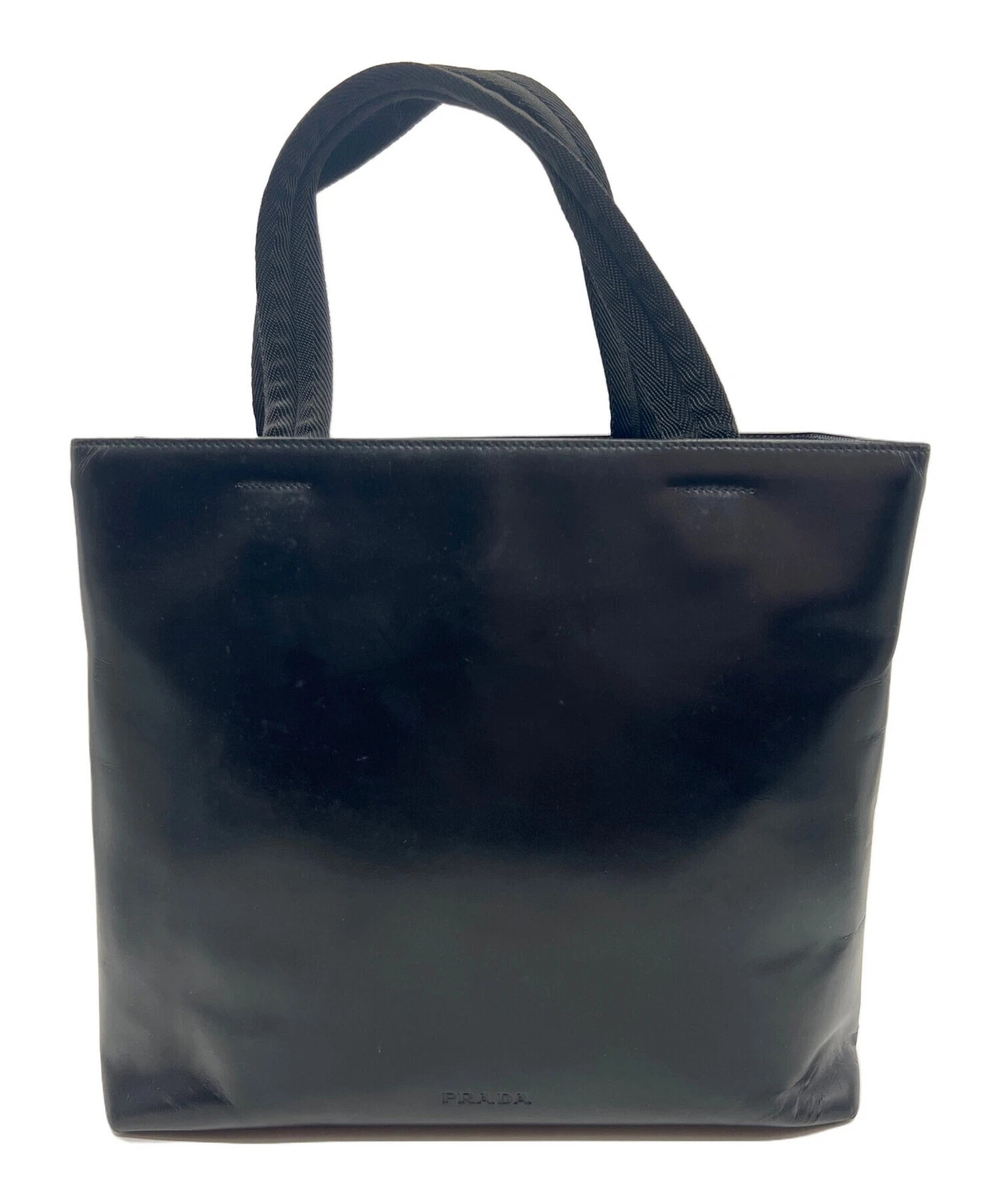 Prada — PRADA Black Handbag Nylon Leather Tote Bag Classic Auth Used SR1331