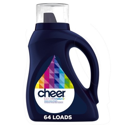 Cheer Liquid Laundry Detergent, HE Compatible, 92 fl oz, 64 Loads