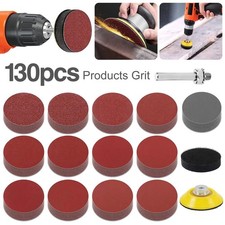 130Pcs Sanding Disc 50mm Hook & Loop Pads 2" 80-3000 Drill Sanding Attachment UK
