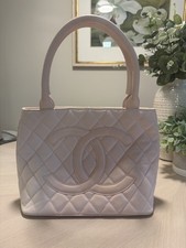 CHANEL Pink Canvas CC Tote - Authentic