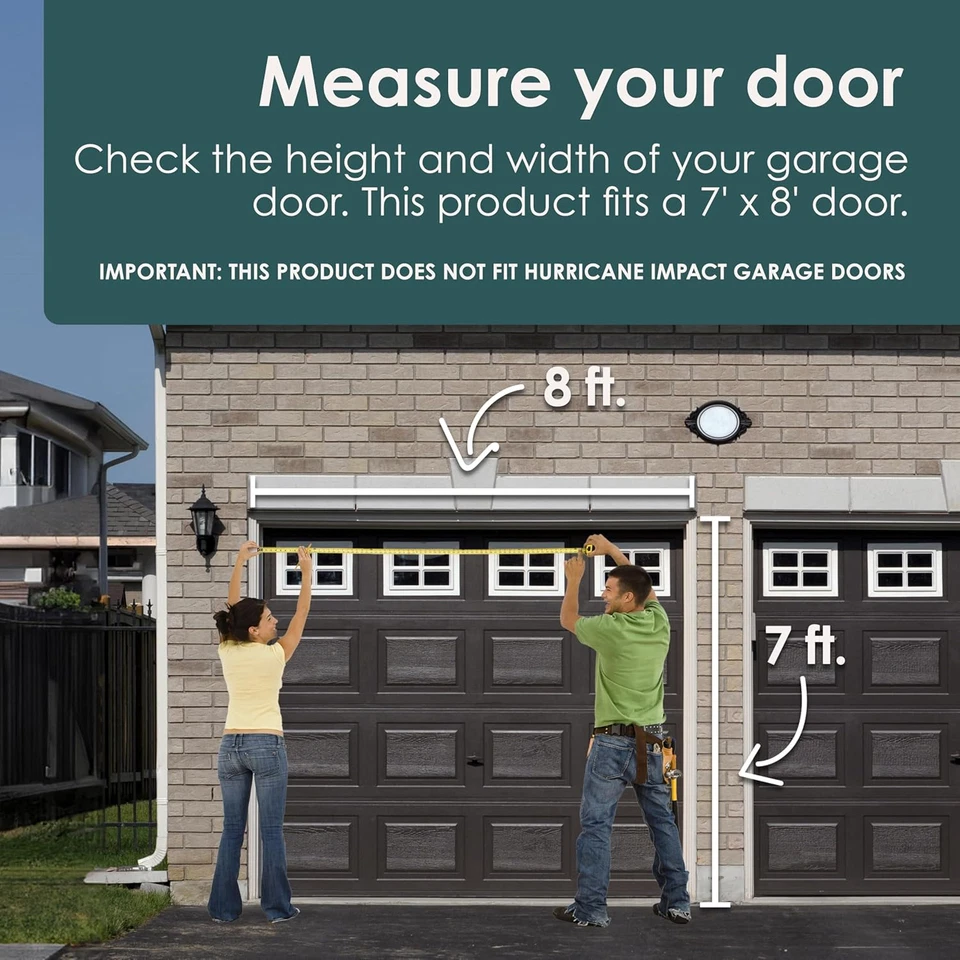 Banner de puerta de garaje de Navidad con adornos rojos y blancos atemporales de 7' X 8' - Diseñado Foto 2 de 4