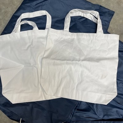 2 Canvas Handled Totes White 
