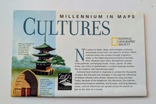 Vintage National Geographic Map: Millennium In Maps Culture, August 1999