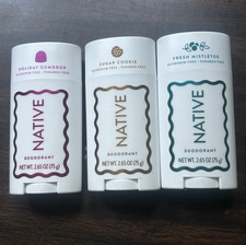 Native Sugar Cookie-Gumdrop Mistletoe Deodorant Aluminum Free-3 pc Set B11
