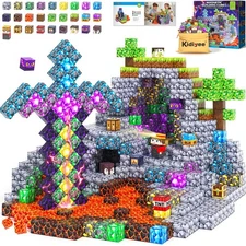 Magnetic Blocks - Build Mine Magnet World Set, STEM Magnetic Building Blocks ...