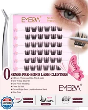 EMEDA Self Adhesive Eyelashes Clusters Easy Eyelashes for Beginners Stress Fr